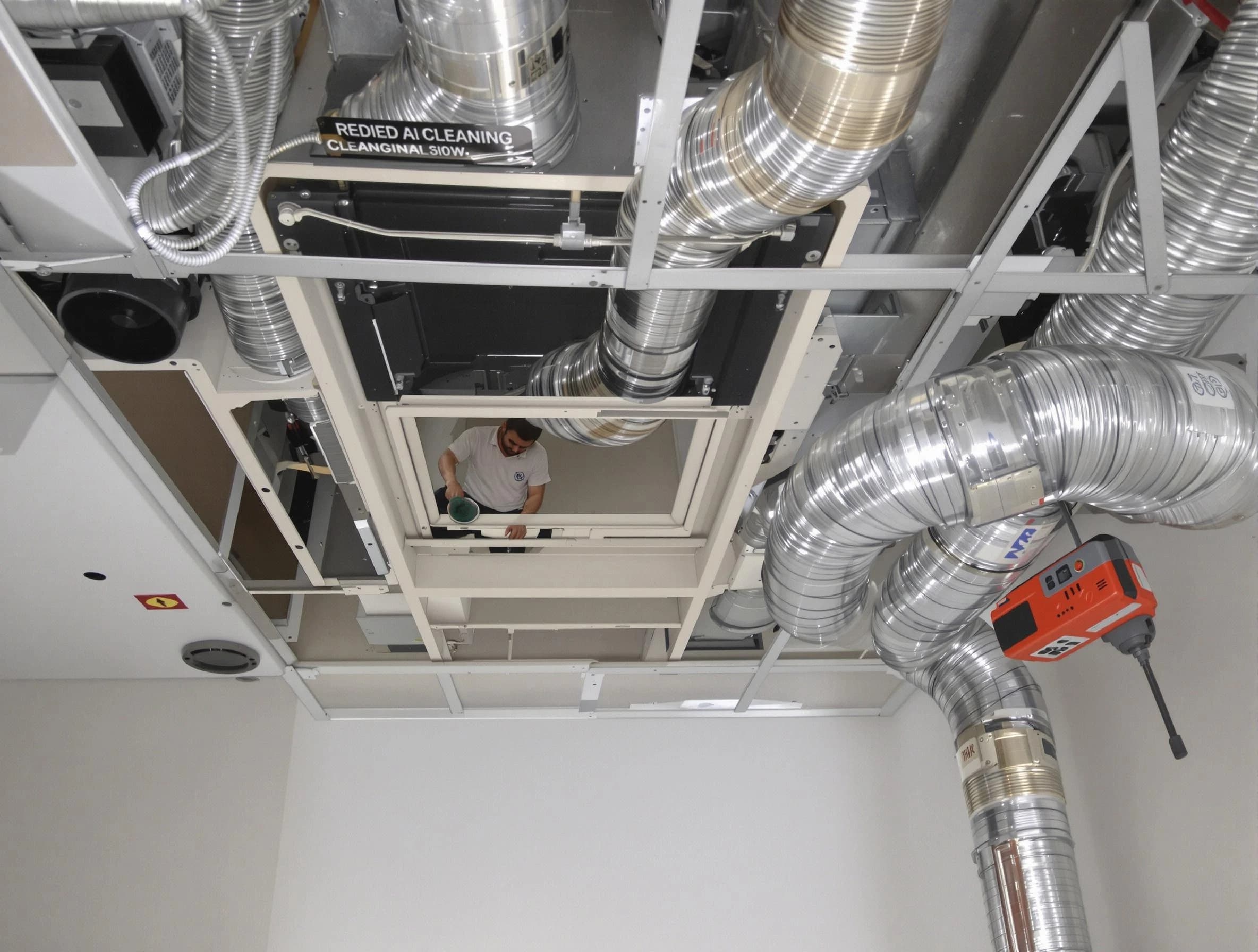 Welby Air Duct Cleaning technician performing detailed central duct system cleaning in Welby