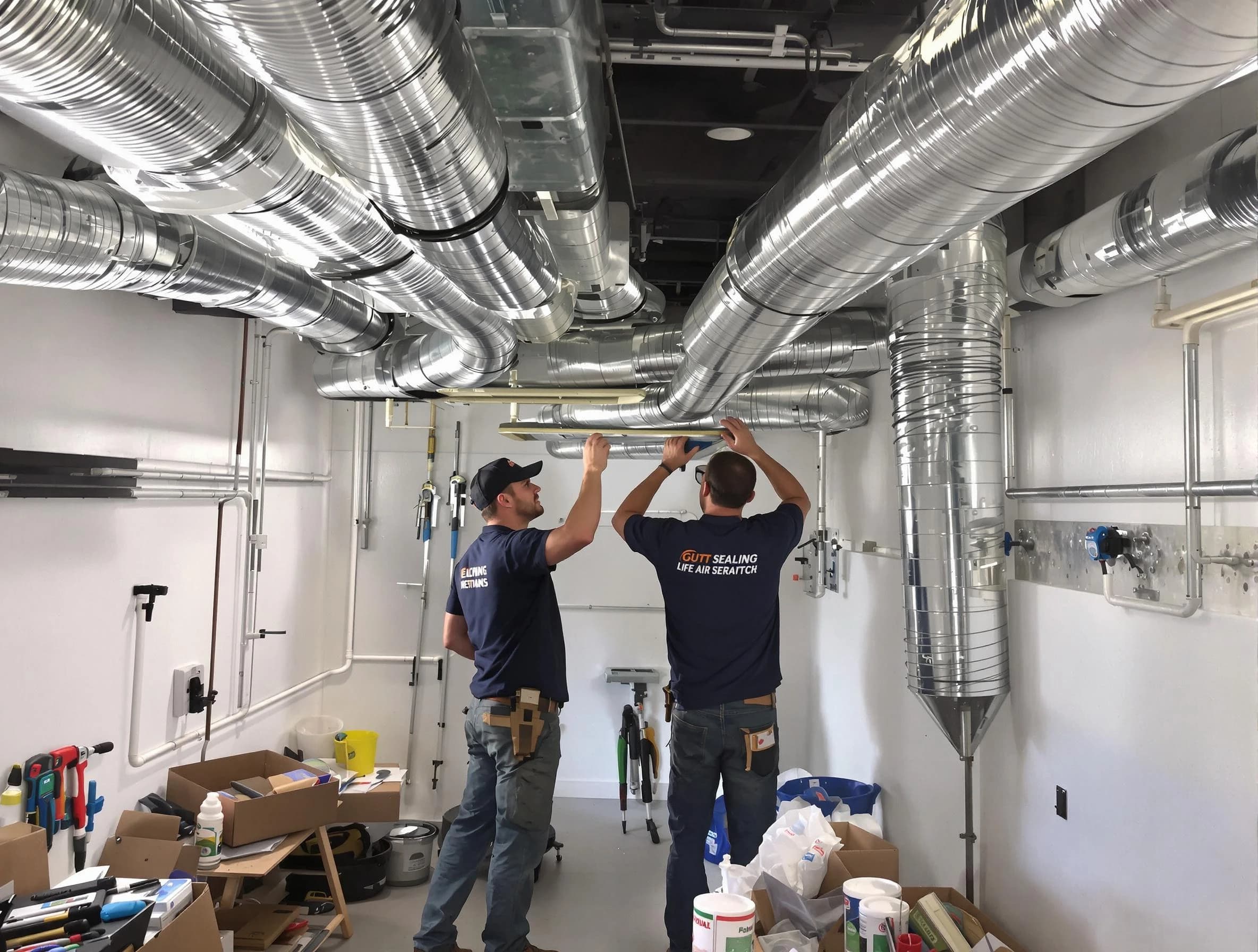 Welby Air Duct Cleaning technician applying professional duct sealing solutions in Welby