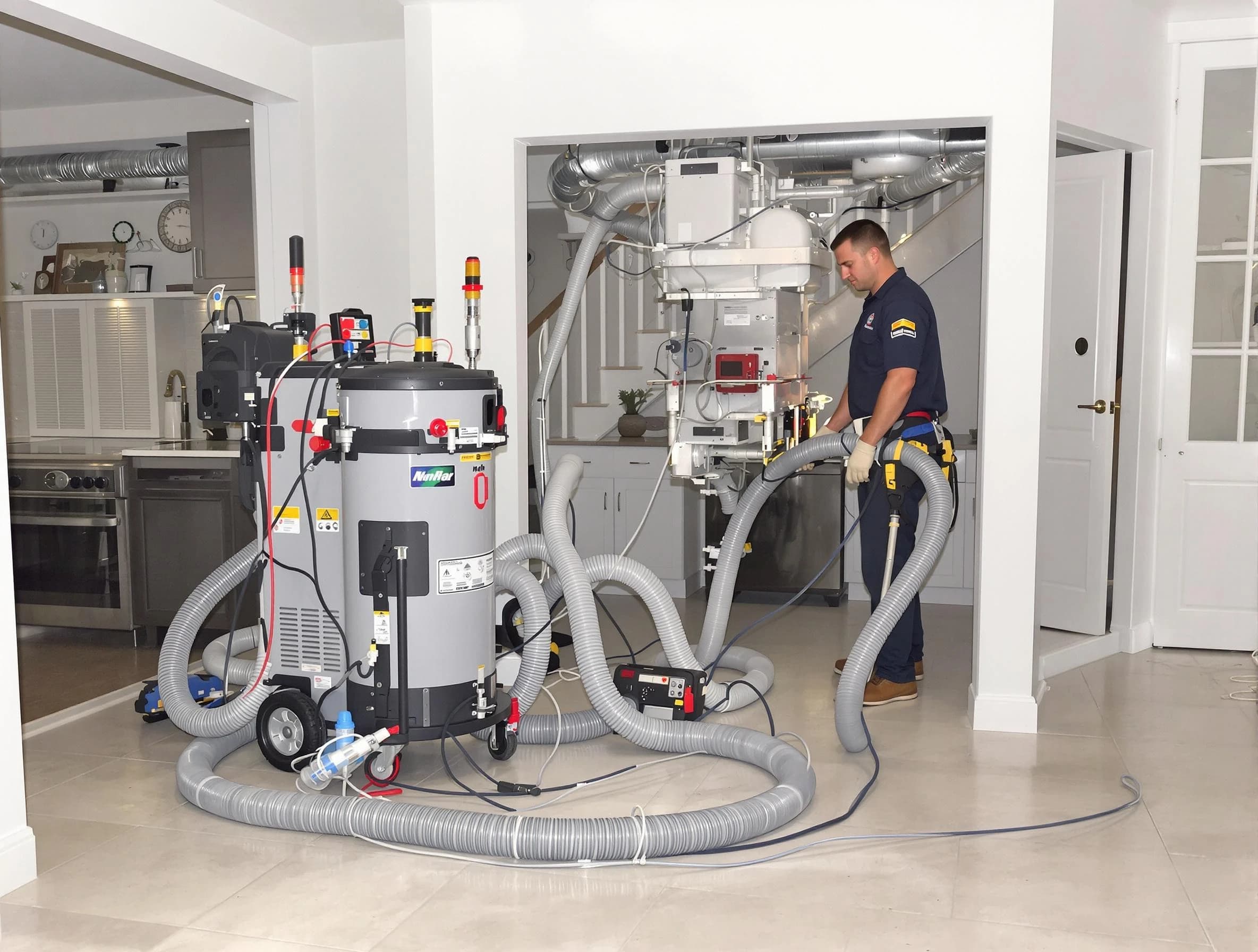 Welby Air Duct Cleaning technician operating negative pressure cleaning equipment for thorough duct maintenance in Welby