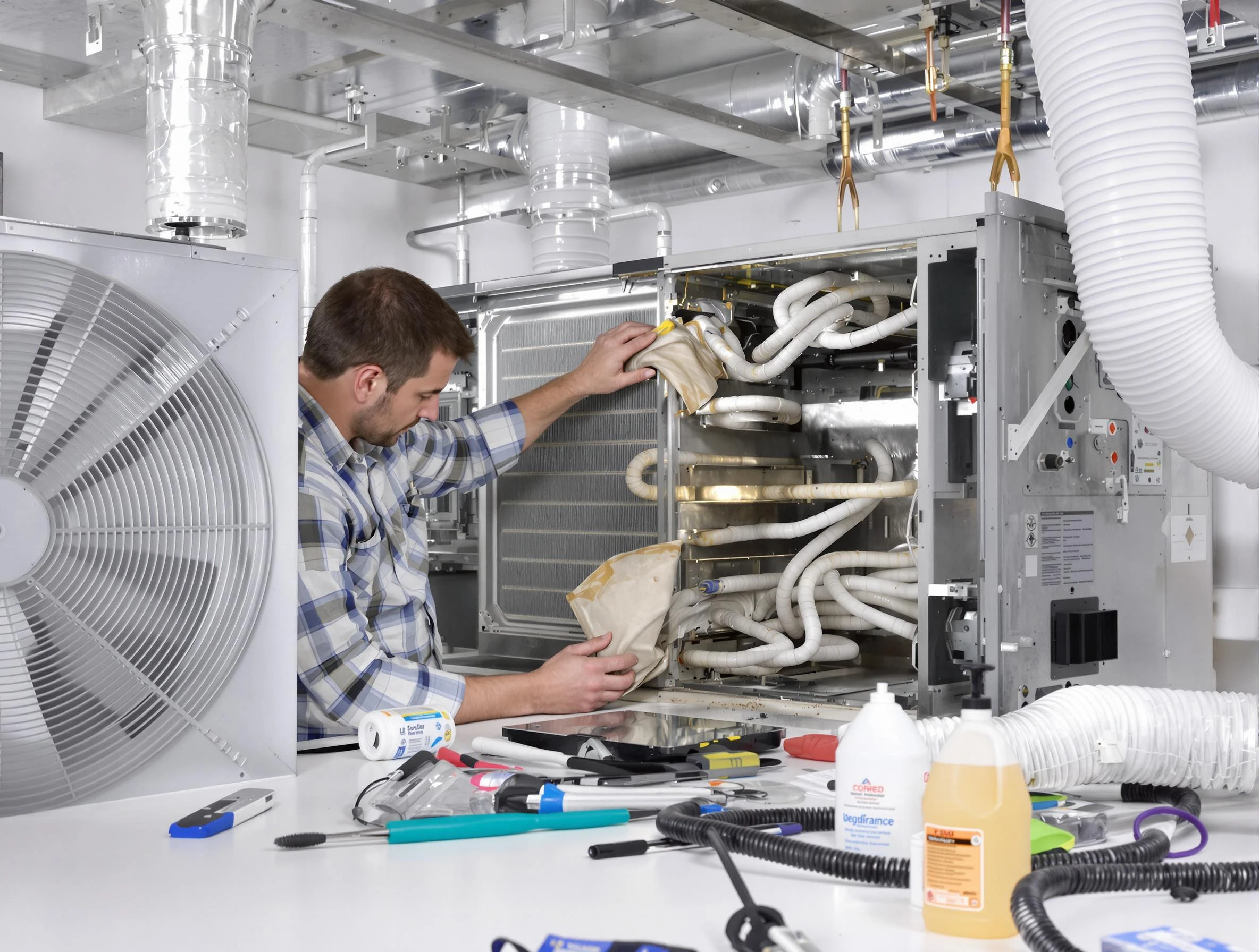 Welby Air Duct Cleaning specialist performing precision AC coil cleaning in Welby