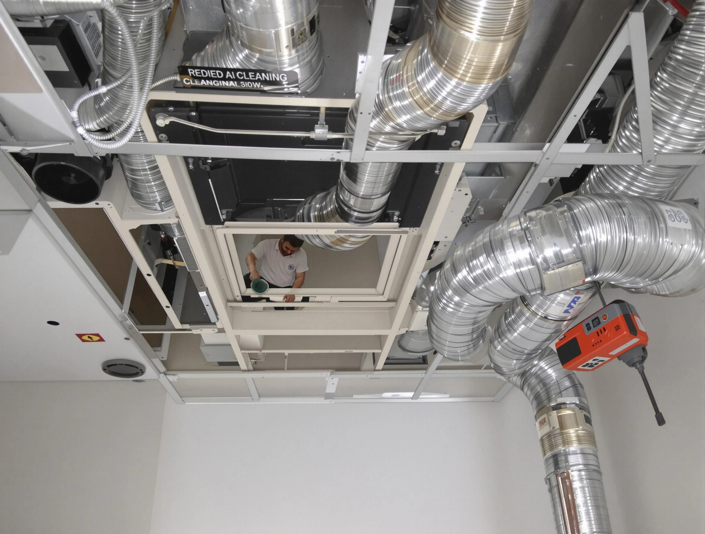 Welby Air Duct Cleaning technician performing detailed central duct system cleaning in Welby